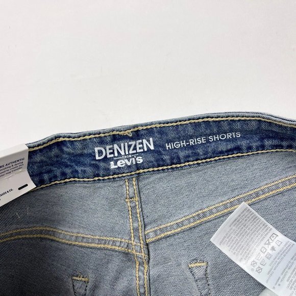 Levi's Denizen High Rise Denim Shorts Stretch Cotton Pockets Blue Women 12 NWT - Picture 9 of 11